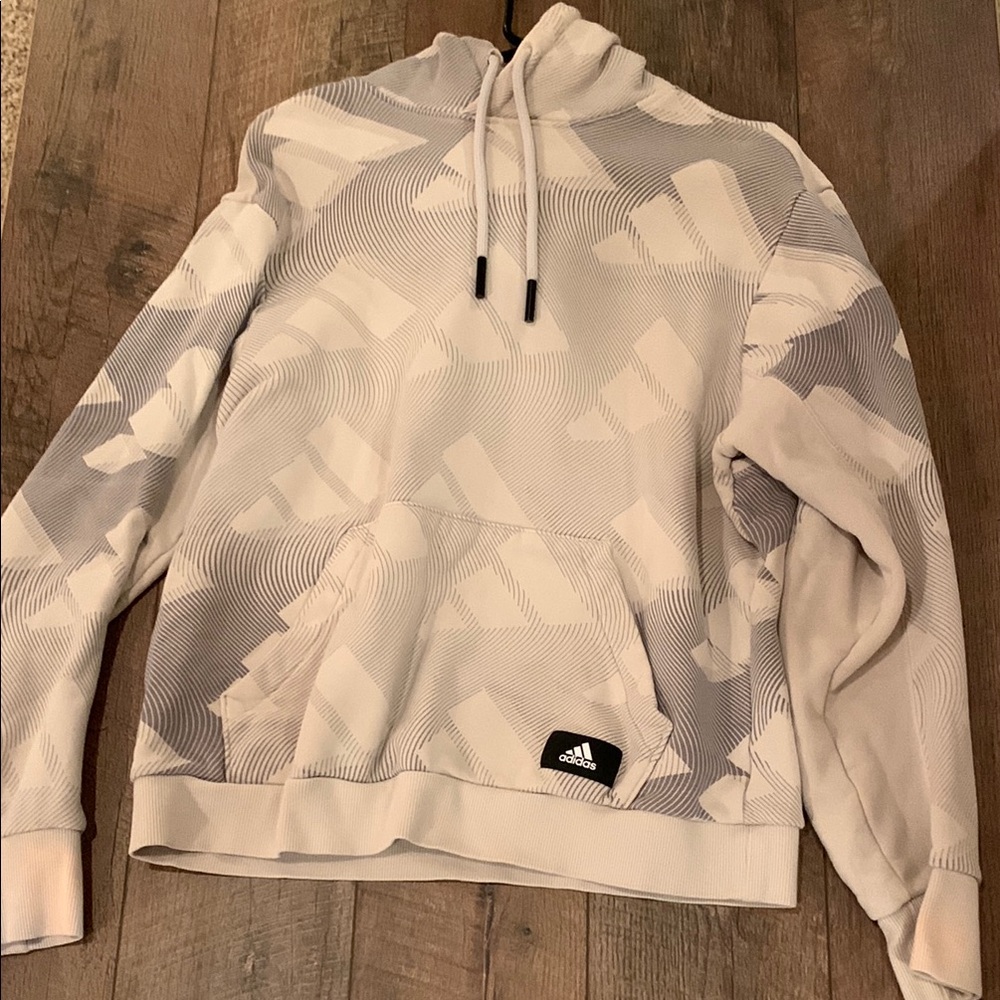 Adidas Gray Patterned Hoodie